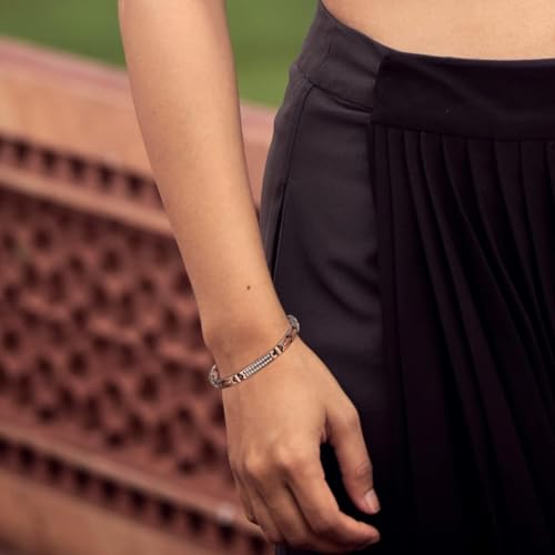 Image of Copper Bracelet for Women 99.9% Pure Copper Crystal Bracelets Link Chain Charm Jewelry Present 3500 Gauss with Adjustment Tool
