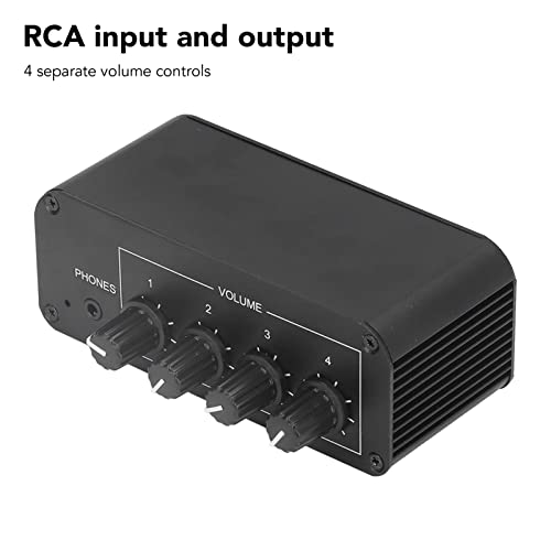 Misturador estéreo, liga de alumínio 4 canais 3,5 mm interface estéreo mixer de som DC 5-19 V mini p