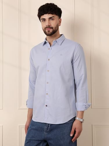 Image of WROGN Men's Linen Blend Shirt | Solid Styles | Slim Fit