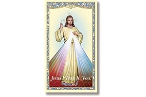 Divine Mercy of Jesus Holy Card with Chaplet