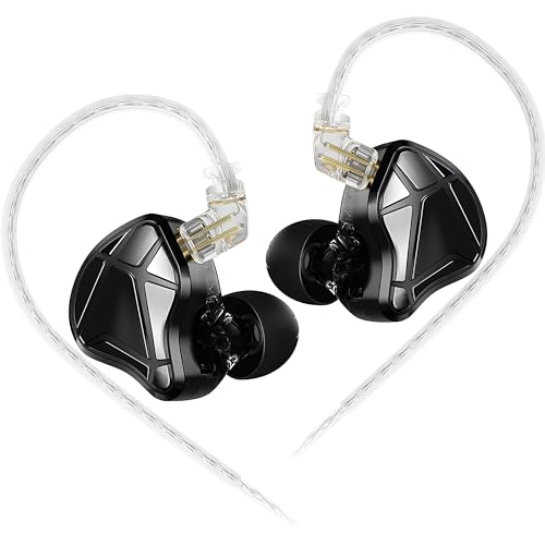 KZ Axas FPS �Q�[�~���O�C���z�� Hi-Fi�h���C�o�[�t�� ���O���\�ȃP�[�u�� �|�[�^�u���T�E���h�J�[�h e�X�|�[�c �L���C���z�� PC/�X�C�b�`�ȂǂɑΉ� (�u���b�N�A�}�C�N�Ȃ�)