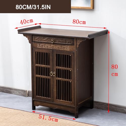 Table de méditation en bambou de 80 cm avec rangement intégré - 4