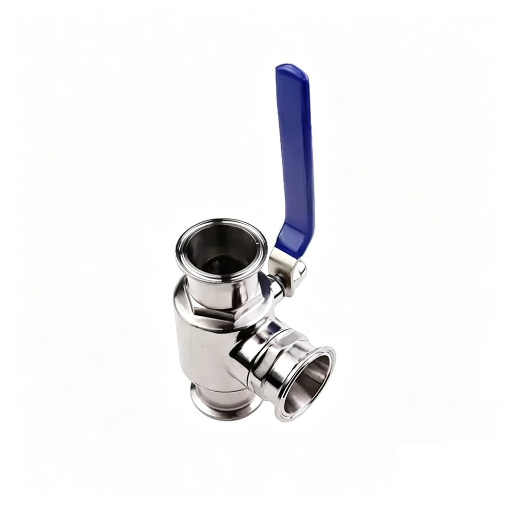 Trójdrożny Sanitarny Zawór Kulowy, Stal Nierdzewna SS304, Obsługa Ręczna Typu T/L, Tuleja Tri Clamp 50,5/64/77,5/91/119 Mm, 1 Szt.(T type,32mm x Ferrule 50.5)