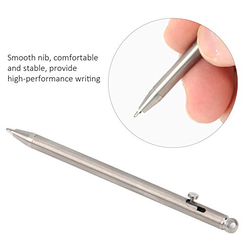 SUNGOOYUE Mini Ballpoint Pen, Pure Titanium Portable Keychain Pen -Sign Ballpoint Writing Instrument(Silver) - Image 4