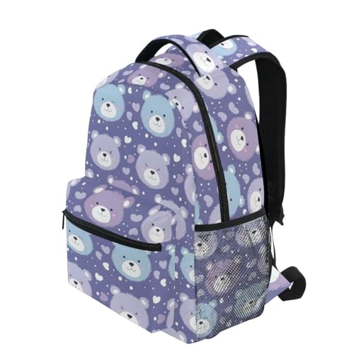 Sac à dos d'école violet grande capacité pour étudiant S