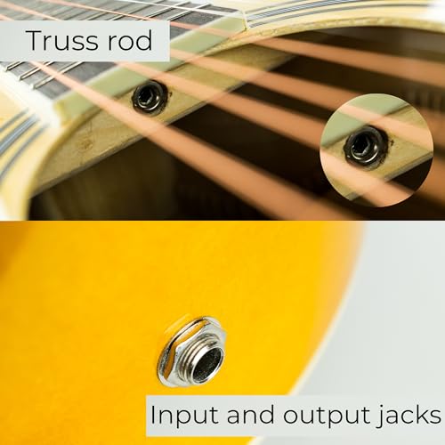 Image of VAULT Basswood EA20CE Electro Acoustic Guitar Kit With Learn To Play E-Book, Bag, Strings, Straps, Picks, String Winder & Polishing Cloth - 40 Inch Cutaway Guitar