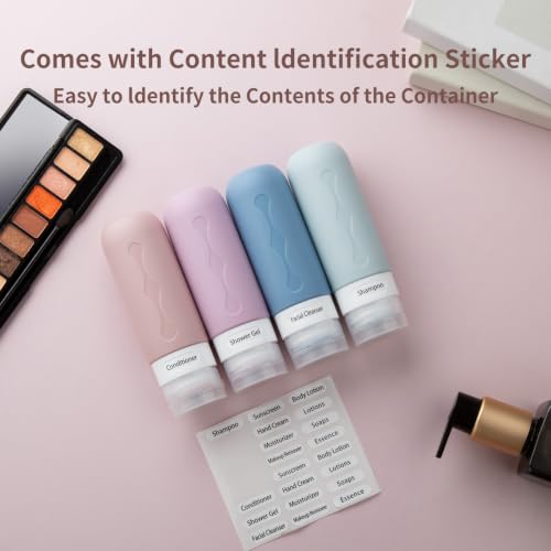 Image of Gemice Travel Bottles for Toiletries, Tsa Approved, Travel Size Containers, BPA Free Leak Proof Tubs Refillable Liquid Accessories for Cometic Shampoo and Lotion Soap