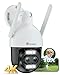 Ctronics 10X Hybrid Zoom 4K Überwachungskamera Aussen Dual-Lens, Metal WLAN Kamera 2,4/5GHz, Auto Track/Personen/Fahrzeug/Tie... FTP&NVR, 256GB TF/Cloud/PC, Farbnachtsicht, IP66 (White)