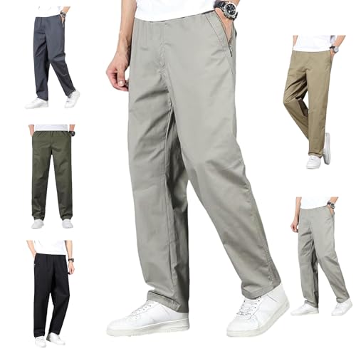 Easetactic - Flex Zipper-Pocket Durable Pants, Upgraded Puliam Mens Stretch Dress Pants Slim Fit Casual, Relaxed Fit