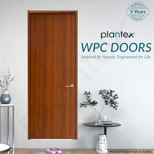 Image of Plantex Doors for Bathroom (25 mm - Thickness) /WPC Bathroom Door /2.25x6.75 Feet Wooden Finished Door for Home /Balcony /Office /Kitchen, Density-550 (27x81 inch,20 kg- Classic Wooden)