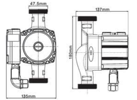 PUMPE NOVA 25-40 180 Klasse A Umwälzpumpe Heizungspumpe Hocheffizienzpumpe