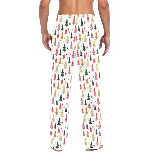 Mchristmas Trees Men's Pajamas Pants Cotton Sleep Bottoms Pants Lounge Sleepwear - S3