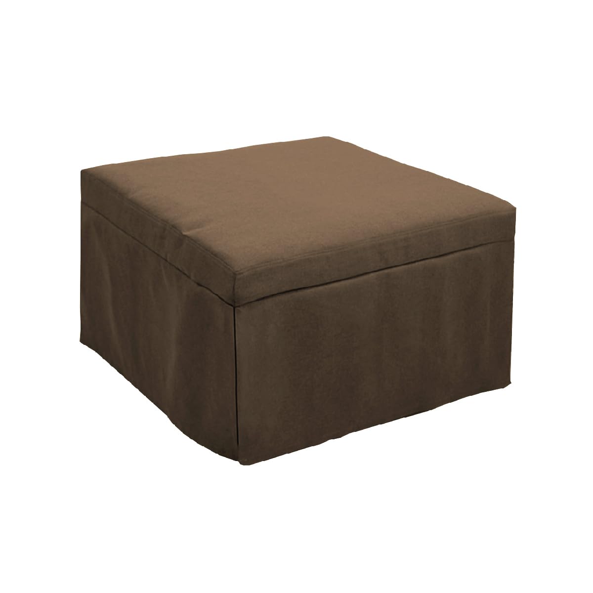 MarinelliGroup Pouf letto singolo con materasso 75X75X43 cm salvaspazio pieghevole camera cameretta soggiorno poggiapiedi tessuto Beny (Marrone)