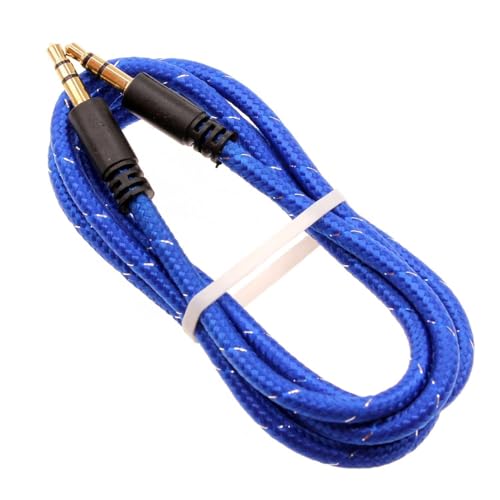 Cable Auxiliar 3.5mm Azul Trenzado 1 Metro miniatura 1