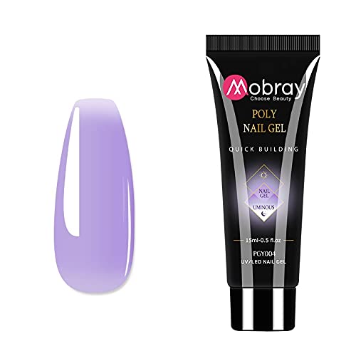 Neon15ml Poly Nail Gel Finger Extension Nail Art Manicure Luminous Acryl Gel Varnish Hybrid UV LED Hard Builder Nail Gel Polish (MOB-15ml-PGY04)-image-5