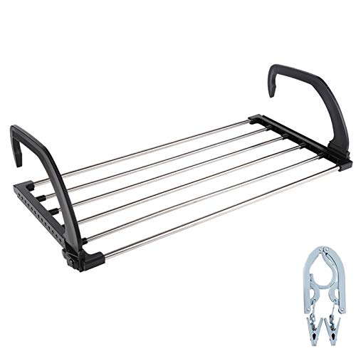 多機能乾燥ラック バスタオルハンガー バルコニー乾燥ラック 物干し 折りたたみ可能 組み立て不要 ラクラク干せる 室内物干し掛け 梅雨対策 簡単装着 部屋干し 速乾ハンガー スペースを節約 伸縮式 最大耐荷重約10kg 多機能ハンガー一枚付く Lサイズ幅6