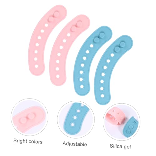 Kisangel 4pcs Silicone Bib Extension Belt, Water Resistant Feeding Baby Extender for Baby Waterproof Water Proof Scarf,Random Color2