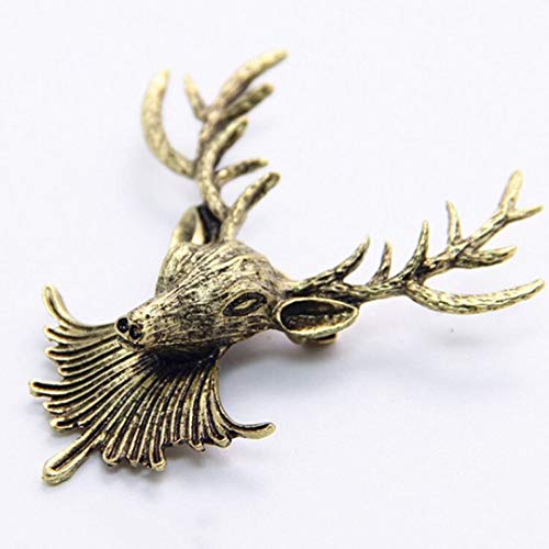 Preisvergleich Produktbild - Goldene Hirsch-Broschen, für Jacke oder Kragen, einzigartiges Geschenk