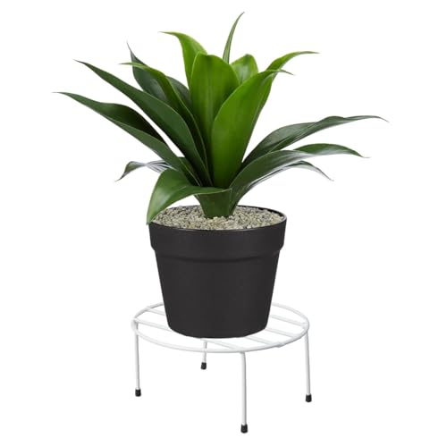 Image of Amazon Brand - Solimo Metal Flower Pot Stand (White, Set of 10, Round) | Gamla Stand for Home | Plant Stand for Balcony | Premium Flower Pot Stand | Plant Stand for Living Room