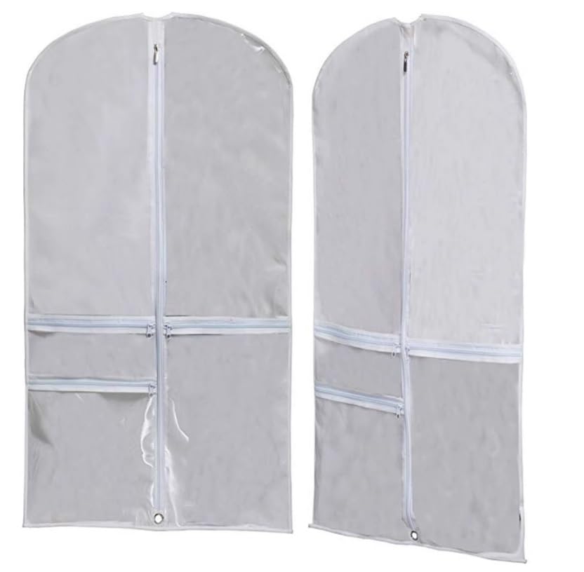 Clothes Cover 3 Pack Travel Garment Bag for Suit Garment Bags with Clear Window Hanging Clothes Suit Bags (Color : White, Size : 128 * 60cm)2