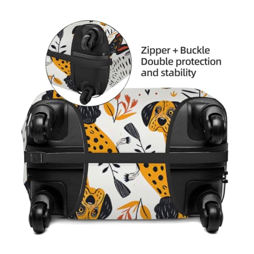 Cute Dogs Stretchable Luggage Covers for Suitcase TSA Approved, Dust Proof and Scratch Resistant Travel Luggage Protector for Carry On (25-28 in)3