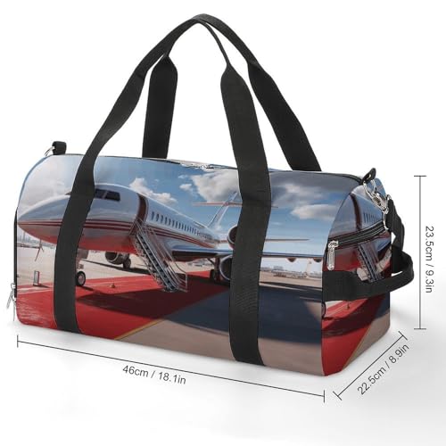 Sac de gym avion tapis rouge de taille unique avec compartiment