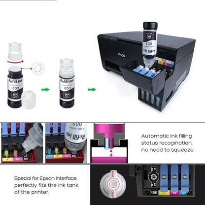 Image of 003 Black Refill Ink for Epson L3110, L3150, L3250, L3252 L3115, L3116, L3101, L3210, L3215, L3216, L3151, L3152, L3156, L5190 Printer (1pic)