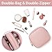 XIAOLER Small Makeup Pouch, Double Zipper Cosmetic Bag, Travel Makeup Bag, Cute Makeup Bag for Purse, Mini Toiletry Bag (pink)