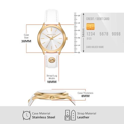 Image of Michael Kors Slim Runway White Watch MK7466