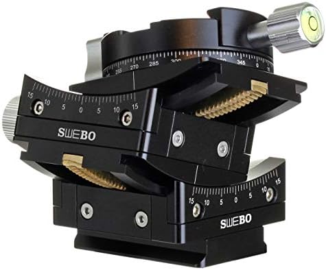 Swebo Gon 3D Worm Geared Leveling Goniometer Tripod Head,Pan and 2-Way Tilt