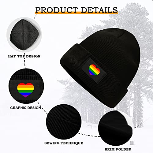 Lgbt Gay Pride Flag Unisex Warm Winter Wool Hat Knit Beanie Skull Cap Black #TOP2