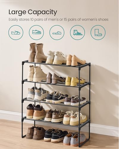 Image of SONGMICS Shoe Rack, 4-Tier Shoe Organizer, Metal Storage Shelf