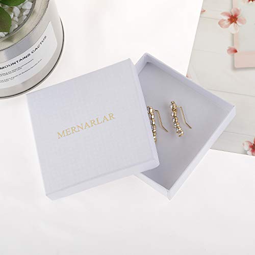 Mernarlar 9 Pairs Gold Silver Rose Gold Crystals Ear Cuffs Earrings Simple Chic Hollow Leaf Crystal Ear Crawlers Earrings Set Hypoallergenic Earring #TOP5