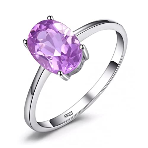 Bague améthyste naturelle anti-ternissement en argent 925 pour peaux sensibles