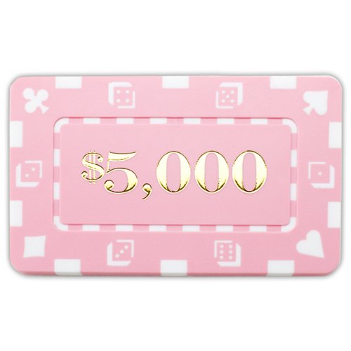 Set Of 25 Denominated Rectangular Poker Chip Plaques - Choose Type! #TOP3