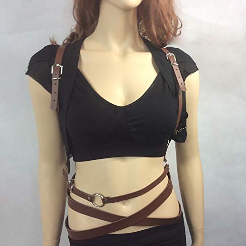 Women's Punk Waist Belt Body Chain Faux Leather Harness Adjustable With Buckles And O-Rings(Ss-05Brown) #TOP7