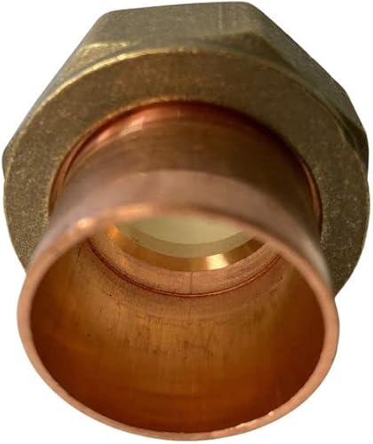 Miniatura 3 de Copper Union latón x accesorios de cobre, con conexión de sudor, fontanería, se conecta a tuberías, seguro para uso de agua (1, 1 14 pulgadas)
