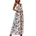 Robe Femme Ete Longue Robe d'été pour Femmes Strap Spaghetti Floral Sleeveless V Neck Casual Swing Sundres