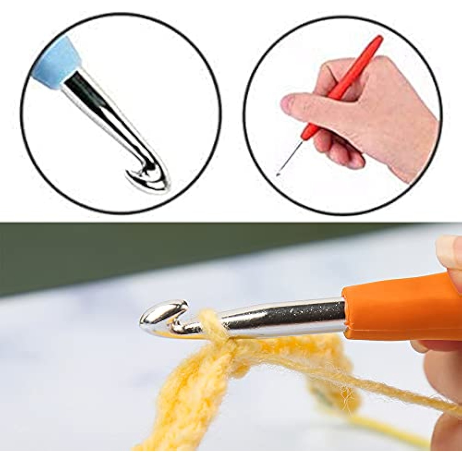 LIKENNY かぎ針 編み針 12本レース針 45点セット かわいい色 手芸 編み物 毛糸 DIY 工具 セーター 帽子 初心者 編み物手芸 基本入門キット ケース付き 小物付き 段数マーカー 巻尺 リングナイフ 縫い針 目数段数計 毛糸針 (B) 詳細画像4