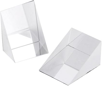 Optical Triangular Prisms - Glass Isosceleon Prisms for Surveying, Crystal Light Spectrum Maker, Glass Parts for Physical Experiments, Refraction and Wavelength Demonstration Tools | Optical Triangle