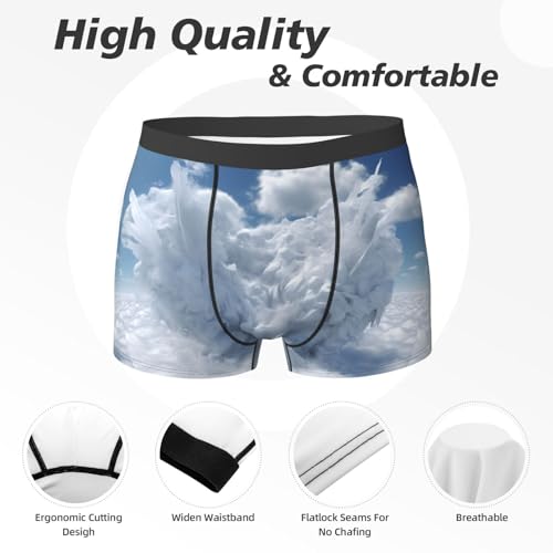 Angel Wing print Mens Underwear Boxer Briefs with, Breathable Lightweight, Boxer Briefs for Men 5