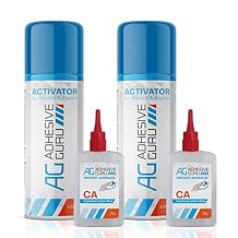 Adhesive Guru CA Glue with Activator 2X 0.9 oz-2 x 3.38 fl oz Professional Cyanoacrylate Adhesive and Super Glue Accelerator for Ceramic,Woodworking, Glass, DIY&Craft,Repair, 3D Printing,Plastic
