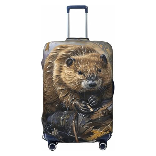 Housse de valise motif castor pour repérer son grand bagage