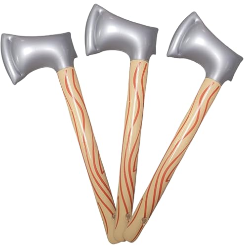 BEAHING Hache 3 pièces, Jouets gonflables réalistes en PVC étanches de 23 Pouces, Accessoires d'halloween légers à Main pour Cospaly, Cadeau de fête