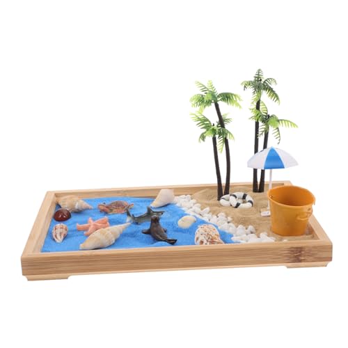 Levemolo Ocean Sand Table Japanese Style Beach Zen Garden Desk Art Micro Landscape Decor