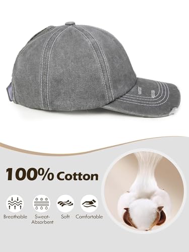 Gorra de béisbol de algodón ajustable para mujer miniatura 5