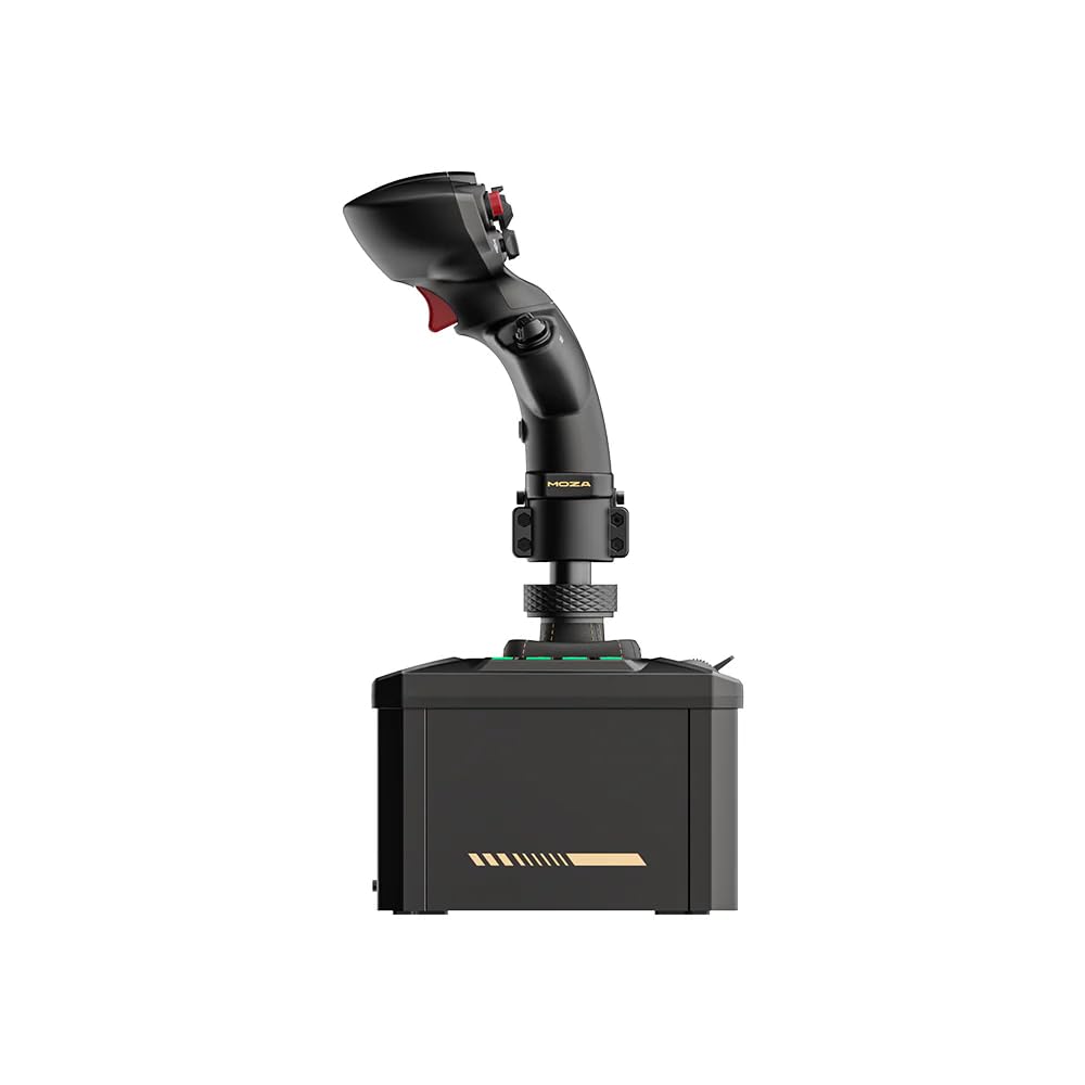 MOZA AB6 Flight Simulator Bundle MHG Flight Stick and AB6 FFB Flight Base | 29 programmierbare Eingaben, Hall-Sensor-Technologie, RGB-Tasten, 1000 Hz Abfragerate und Tischklemme für MSFS, DCS World