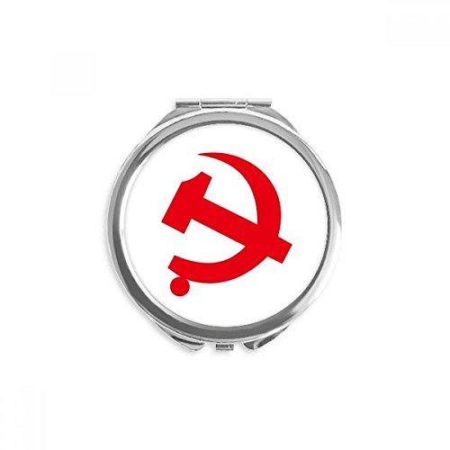 Miroir de poche communiste chinois rouge rond de 2,6 pouces