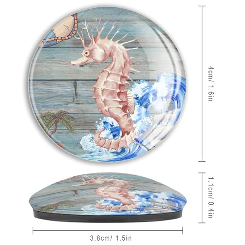 Imanes de caballito de mar de vidrio para nevera y pizarra de estilo mediterráneo 4