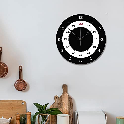 Aroggeld Military Time 12 Hour Format Wall Clock Large Wood 10 Inch Silent Non-Ticking Wooden Clocks Battery Operated Living Room Bedroom Kitchen Farmhouse Decor Christmas Birthday Gift, 10In #TOP4